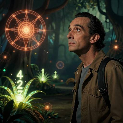 Surreal Jungle Explorer in Cosmic Dream