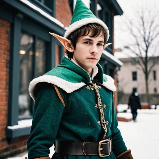 Outdoor Winter Elf Costume with Male Focus
