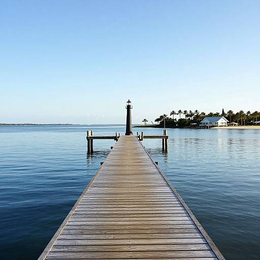Serene Wooden Pier to Lighthouse
