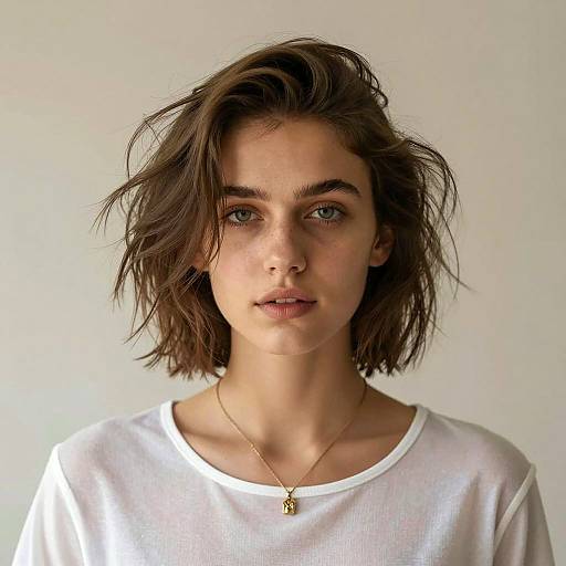 Portrait of a Young Woman in Sheer Top