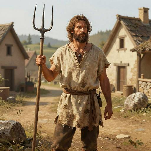 Rustic Peasant DnD Character Scene