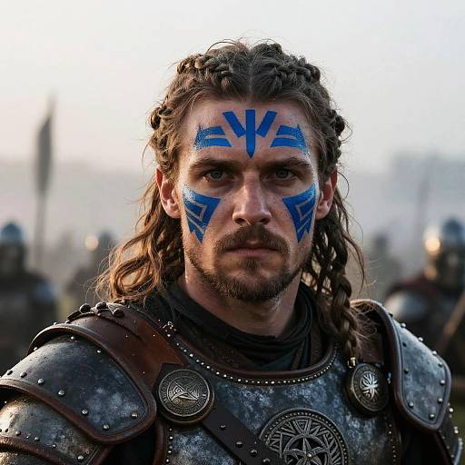 Celtic Warrior with Blue Warpaint