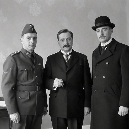 Black-and-White Portrait of Three Men
