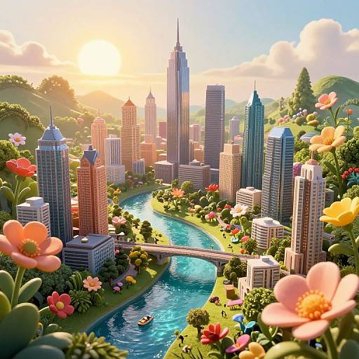 Surreal Ant's-Eye Cityscape Fantasy