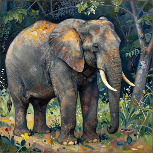 Post-Impressionist Pop Art Elephant