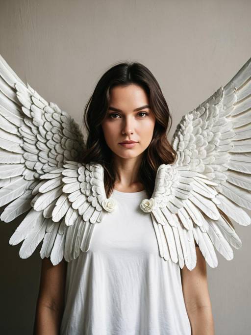 Close-Up of a Person with Angel Wings