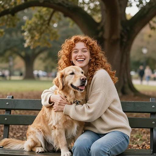 Joyful Moments: Woman and Her Dog