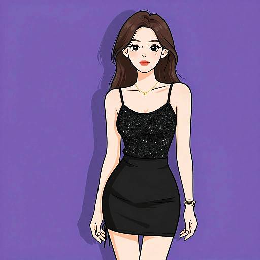 Chic Woman in Black Outfit