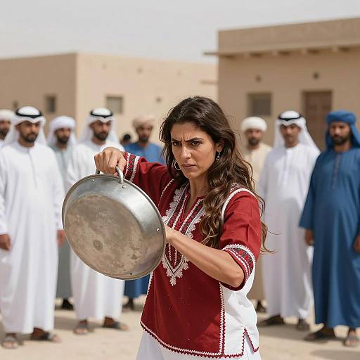 Defensive Stance in Desert Town