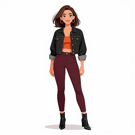 Smiling Woman in Casual Urban Outfit