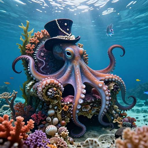 Enchanted Octopus Throne Underwater