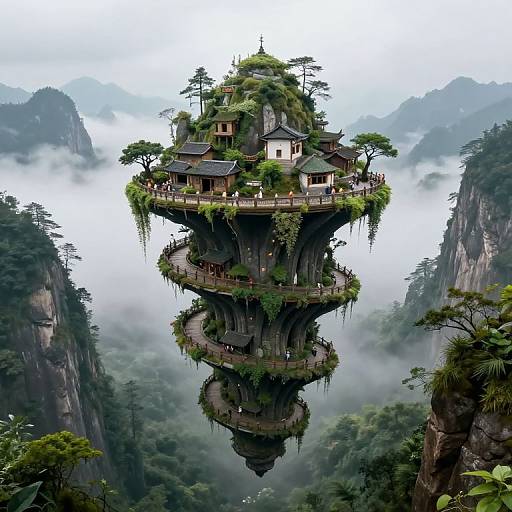 Surreal Spiral Mountain Civilization