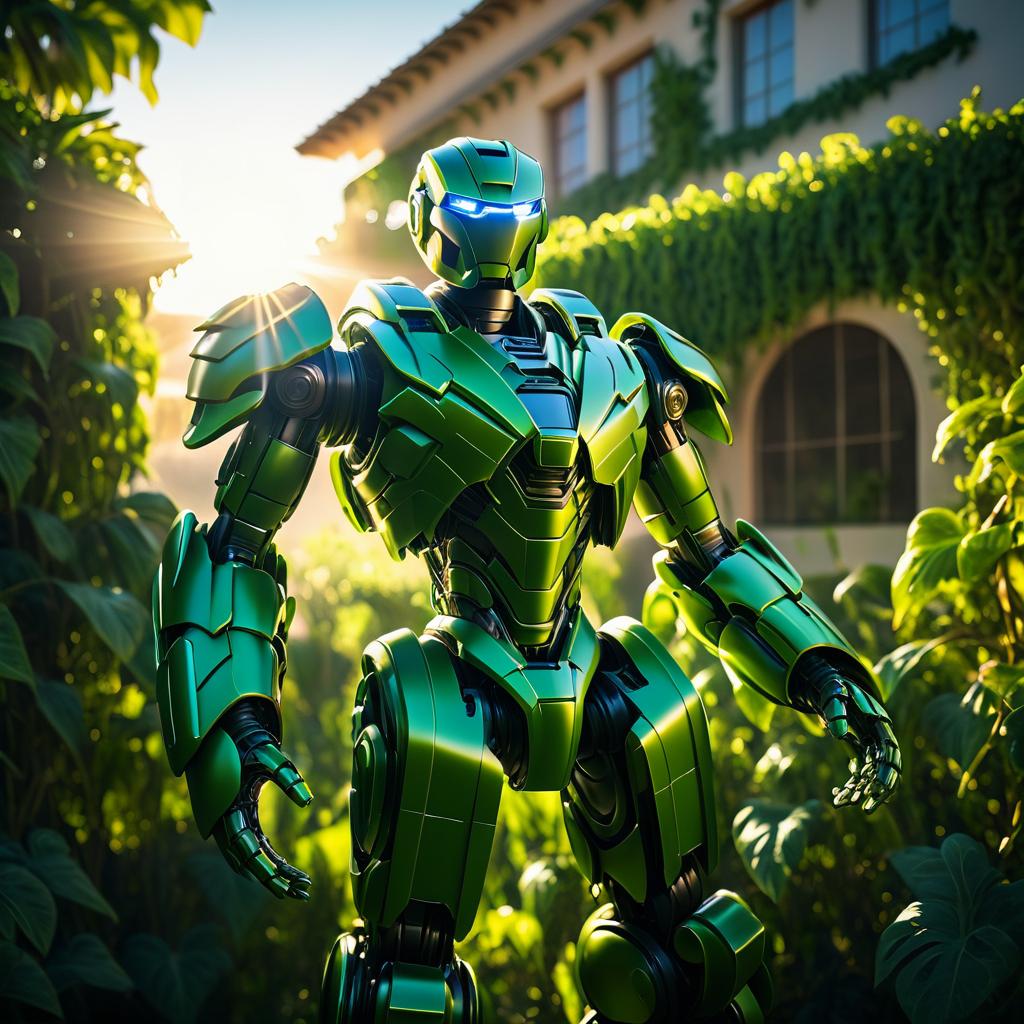 Breathtaking Robot Statue in Nature