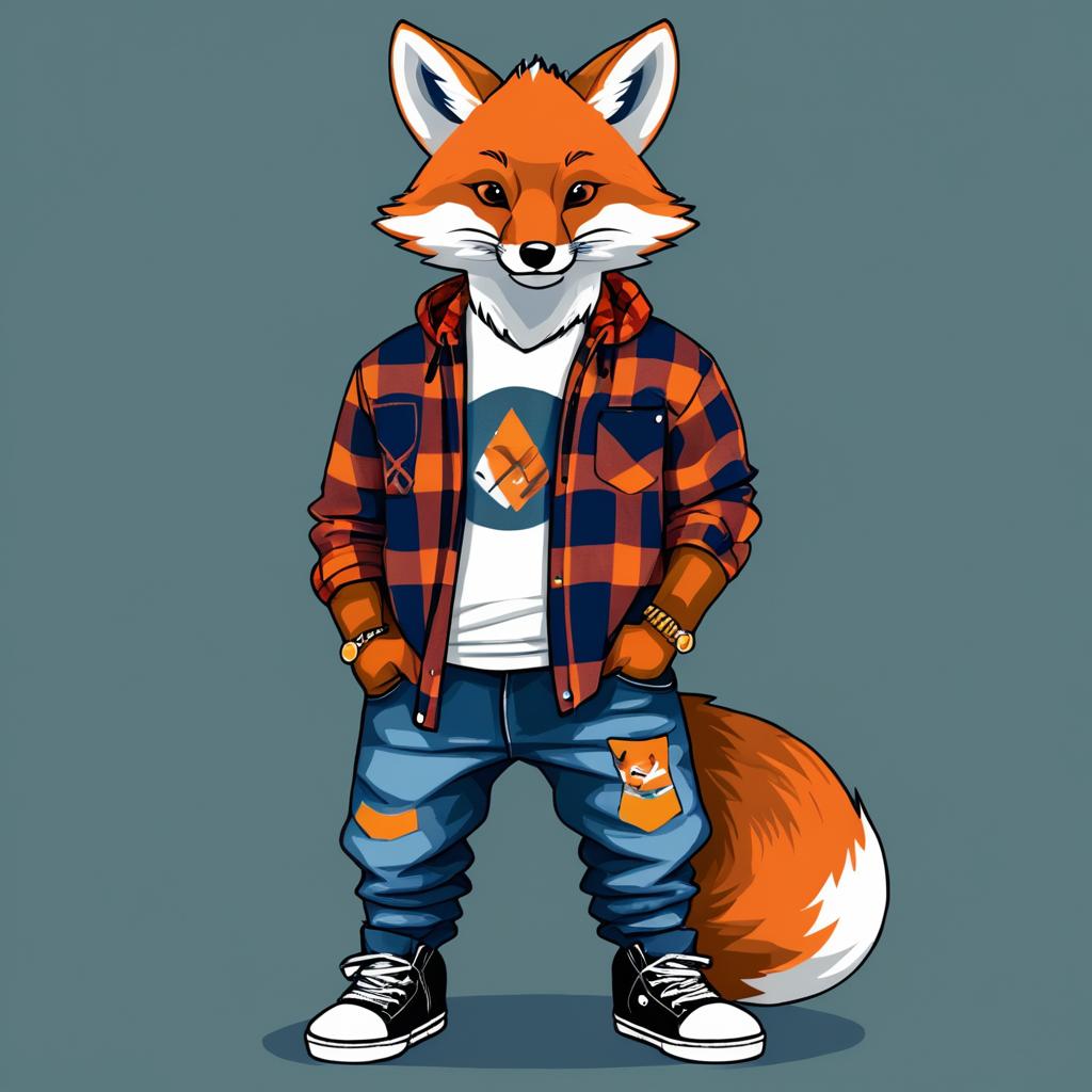 Rapper Fox: Stylish Anthropomorphic Vibes