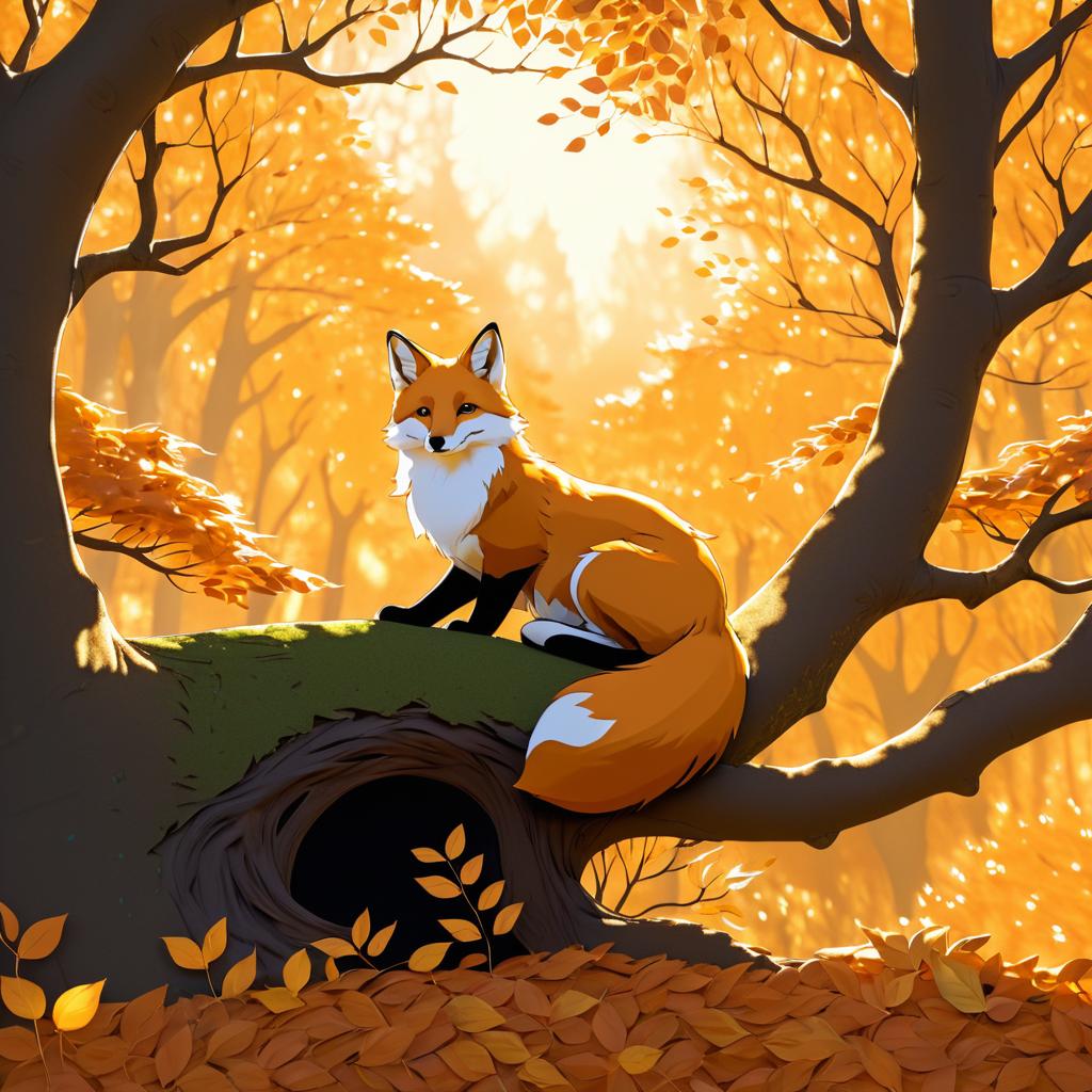 Whimsical Fox in Autumn Light