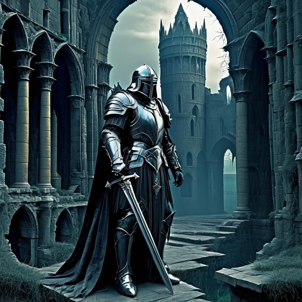 Spectral Knight in a Ruined Castle