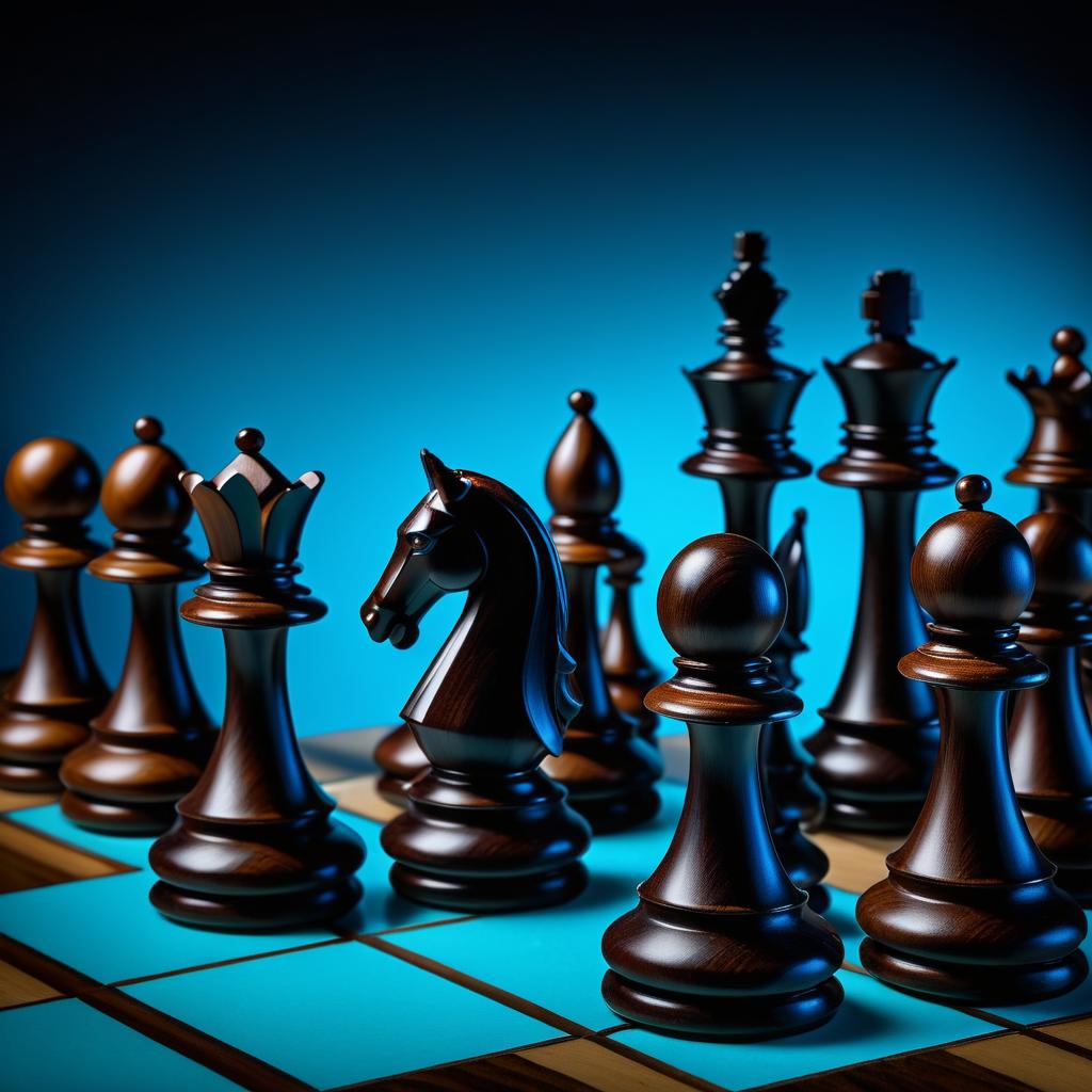 Realistic Chess Set Photography Shot