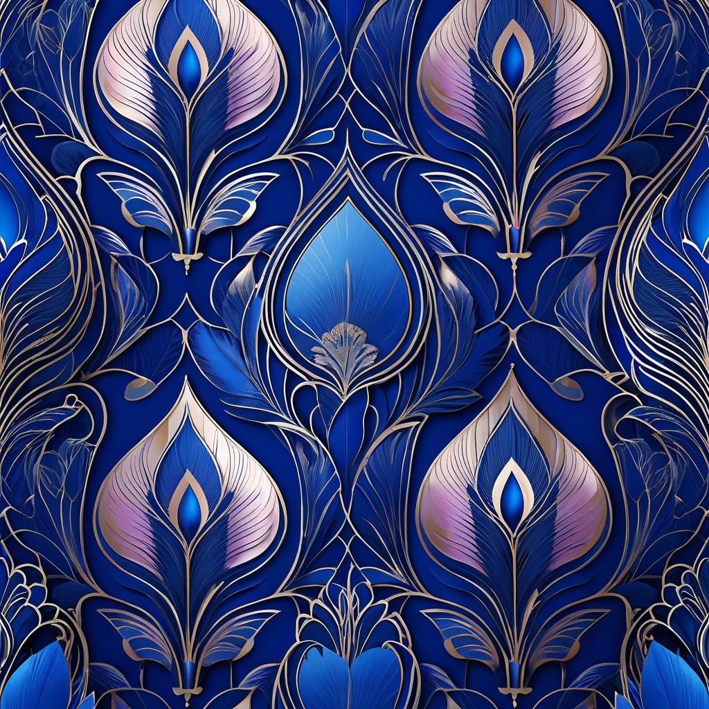 Luxurious Sapphire Blue Wallpaper Design