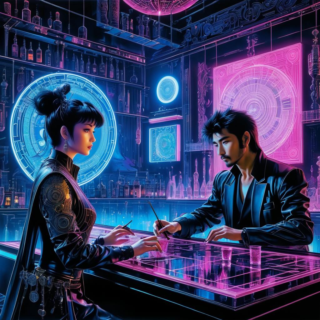 Futuristic London Club: Cyberpunk Elegance