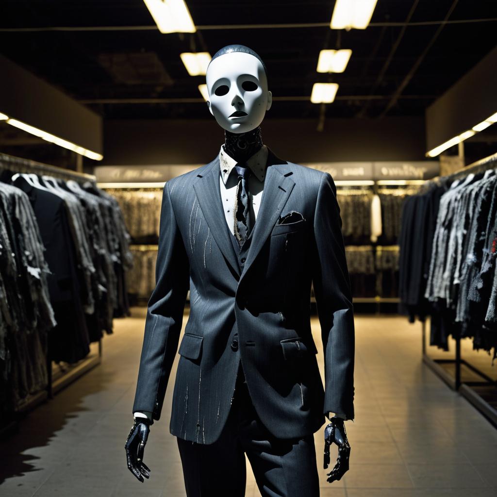 Unsettling Mannequin in Dark Store