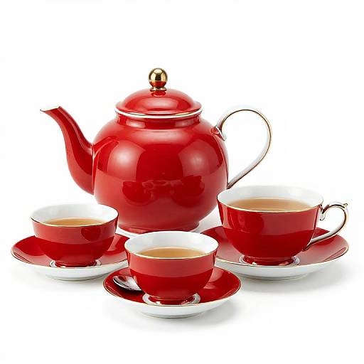 Midwinter Red Domino Tea Set Design