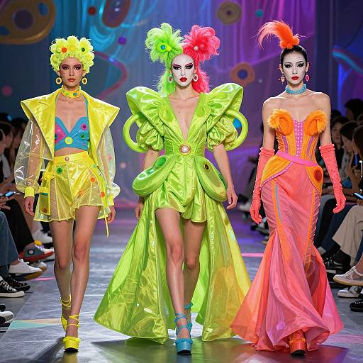 Avant-Garde Neon Fashion Runway