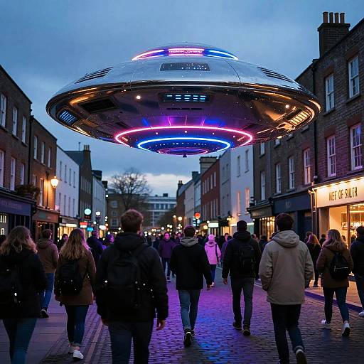 Futuristic UFO Landing at Ha'penny Bridge