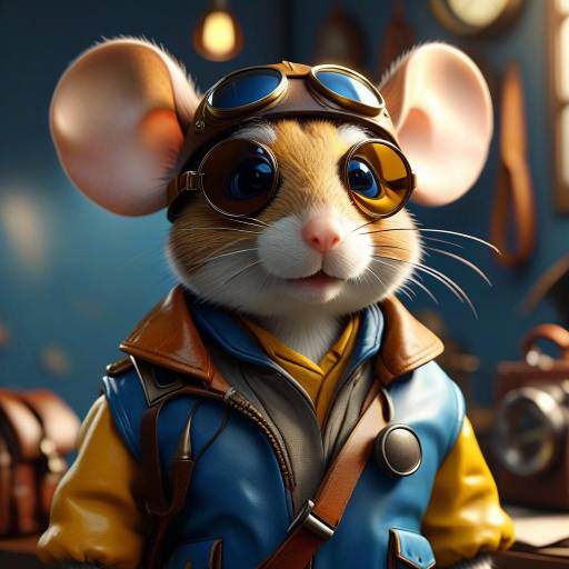 Vintage Pilot Mouse Character in 3D