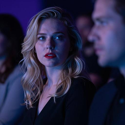 Moody Portrait of Woman with Lights