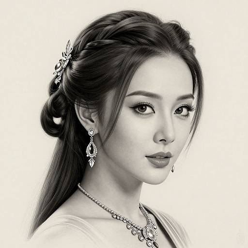 Realistic 3D Portrait with Elegant Jewelry