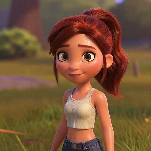 Ultra-Realistic Redhead Pixar Woman