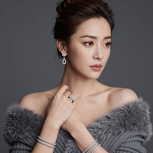 Elegance in Grey: Portrait of a Woman