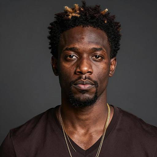 Portrait of African American Man with Blonde Highlights