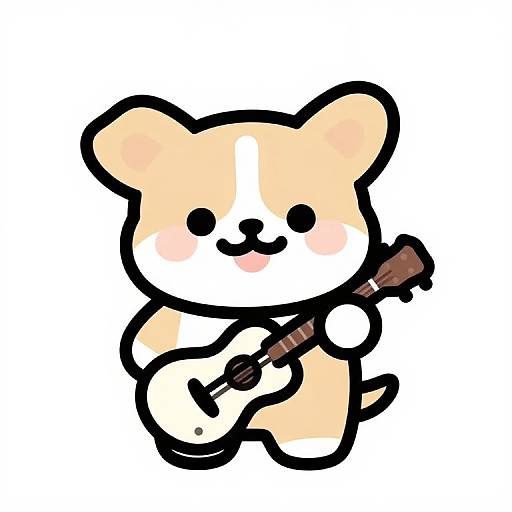 Cute Musical Coffee Pet Silhouette