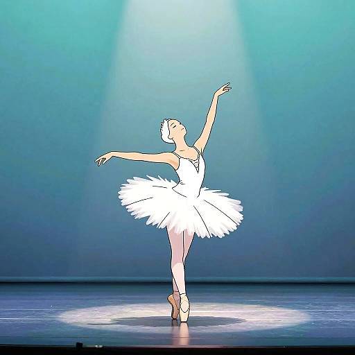 Graceful Ballerina Minimalist Line Drawing