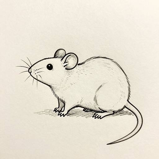 Simple Rat Side Profile Sketch