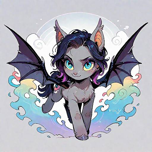 Beautiful Bat Pony Under Night Sky