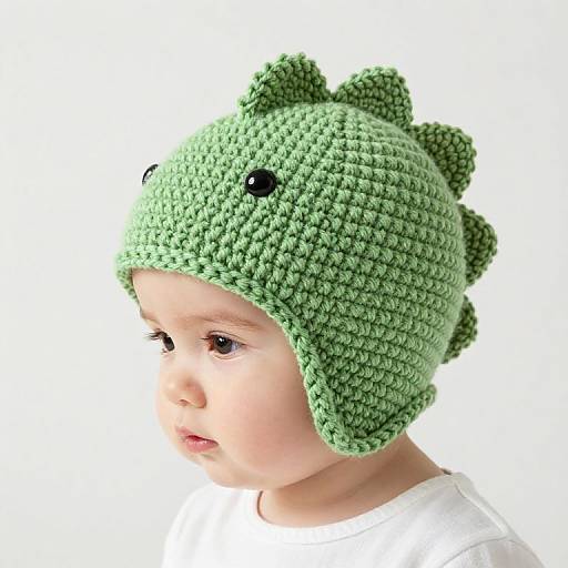 Crochet Baby Dinosaur Beanie Pattern