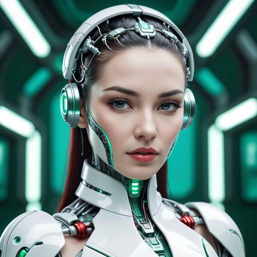 Futuristic Female Android Portrait Art