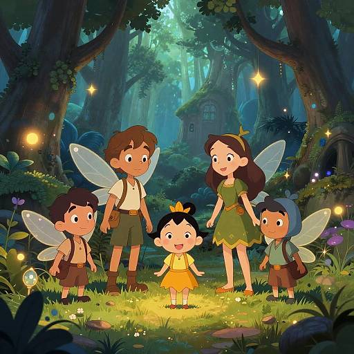 Magical Fairy Tale Cartoon Scene