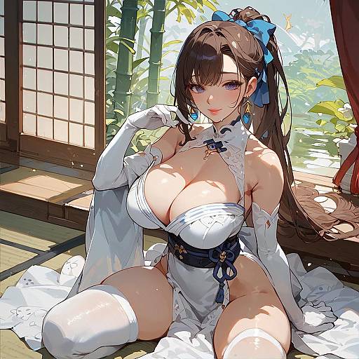 Charming Anime Girl with Brown Hair