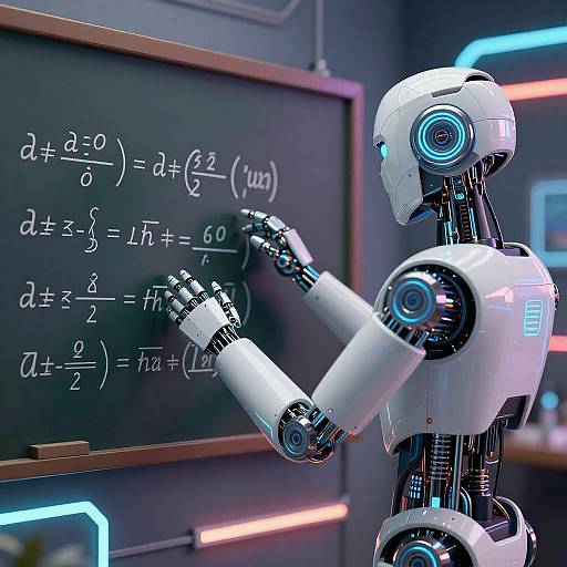 Futuristic Robot Assisting with Calculus