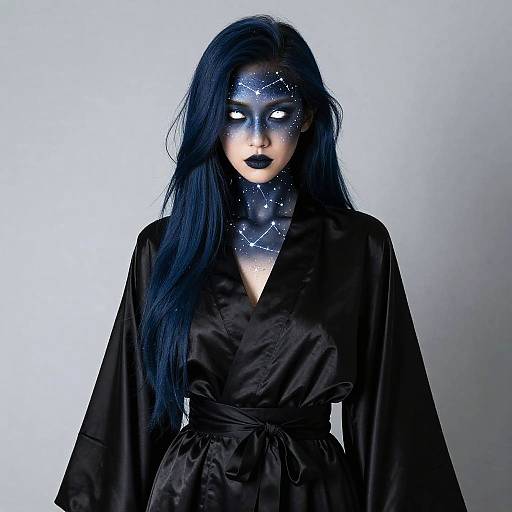 Sleek Void Witch with Starry Face Paint