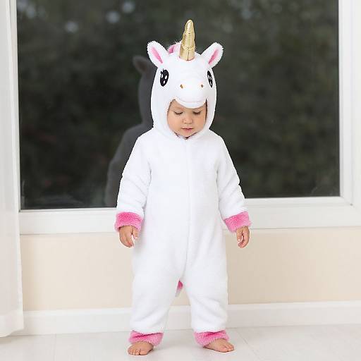 Adorable Toddler in Unicorn Costume