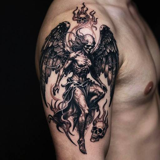 Abstract Angel of Death Tattoo Design
