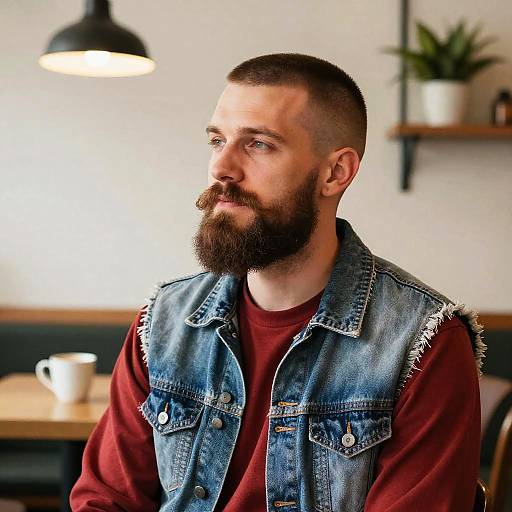 Hipster Beard and Buzzcut Style