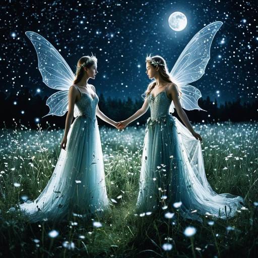 Ethereal Fairies in Starlit Meadow