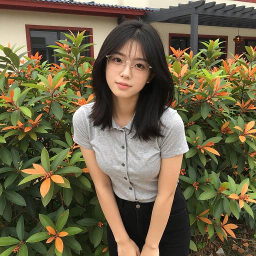 Young Woman Portrait with Vibrant Background