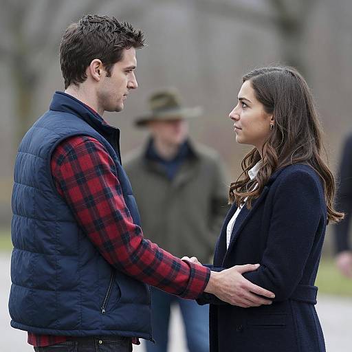 Intimate Outdoor Encounter Between Two People