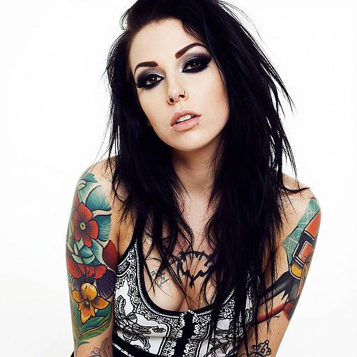 Edgy High-Contrast Tattooed Woman